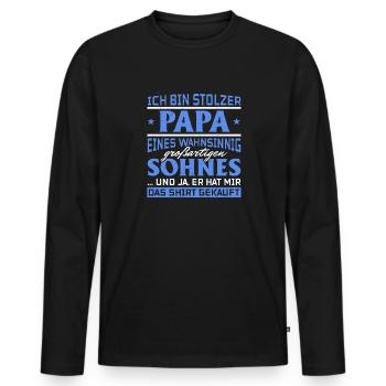 Proud Dad T-Shirt Gift from Son - Men's Premium Organic Long Sleeve Shirt - black - Front - Nico (187cm)