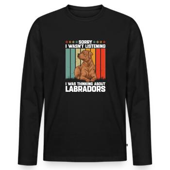 Fuchsroter Labrador Retriever Fox Red Labrador - Männer Premium Bio Langarmshirt - Schwarz - Vorne - Nico (187cm)
