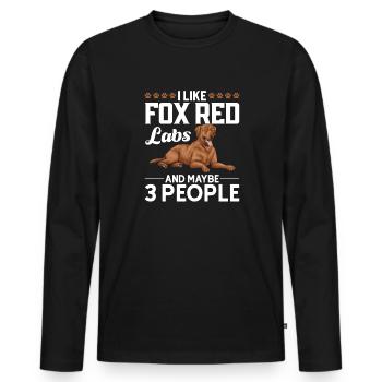 Fuchsroter Labrador Retriever Fox Red Labrador - Männer Premium Bio Langarmshirt - Schwarz - Vorne - Nico (187cm)