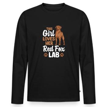 Fuchsroter Labrador Retriever Fox Red Labrador - Männer Premium Bio Langarmshirt - Schwarz - Vorne - Nico (187cm)
