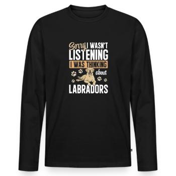 Labrador retriever jaune - T-shirt manches longues Premium bio Homme - noir - Devant - Nico (187cm)