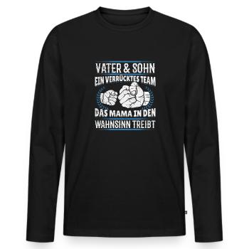 Father & Son Strong & Hilarious Together - Men's Premium Organic Long Sleeve Shirt - black - Front - Nico (187cm)