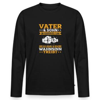 Father & Son Strong & Hilarious Together - Men's Premium Organic Long Sleeve Shirt - black - Front - Nico (187cm)