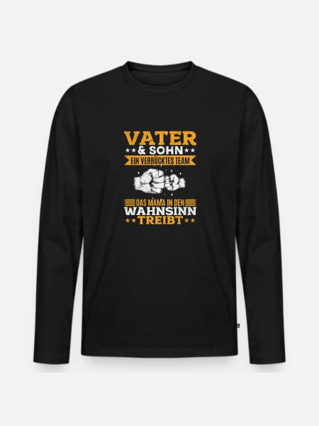Father & Son Strong & Hilarious Together - Men's Premium Organic Long Sleeve Shirt - black