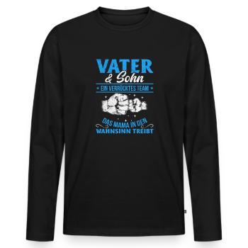 Father & Son Strong & Hilarious Together - Men's Premium Organic Long Sleeve Shirt - black - Front - Nico (187cm)