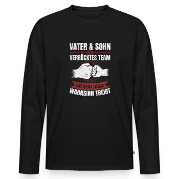 Father & Son Strong & Hilarious Together - Men's Premium Organic Long Sleeve Shirt - black - Front - Nico (187cm)