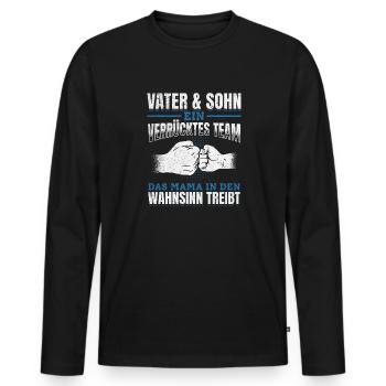 Father & Son Strong & Hilarious Together - Men's Premium Organic Long Sleeve Shirt - black - Front - Nico (187cm)