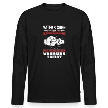 Father & Son Strong & Hilarious Together - Men's Premium Organic Long Sleeve Shirt - black - Front - Nico (187cm)