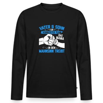 Father & Son Strong & Hilarious Together - Men's Premium Organic Long Sleeve Shirt - black - Front - Nico (187cm)