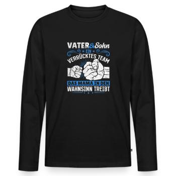 Father & Son Strong & Hilarious Together - Men's Premium Organic Long Sleeve Shirt - black - Front - Nico (187cm)