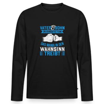 Father & Son Strong & Hilarious Together - Men's Premium Organic Long Sleeve Shirt - black - Front - Nico (187cm)