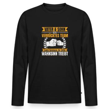 Father & Son Strong & Hilarious Together - Men's Premium Organic Long Sleeve Shirt - black - Front - Nico (187cm)