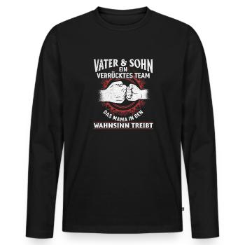 Father & Son Strong & Hilarious Together - Men's Premium Organic Long Sleeve Shirt - black - Front - Nico (187cm)