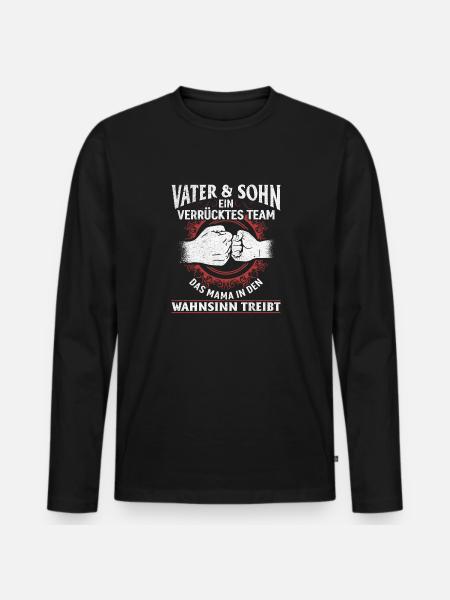 Father & Son Strong & Hilarious Together - Men's Premium Organic Long Sleeve Shirt - black