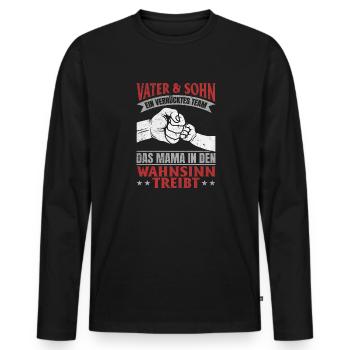Father & Son Strong & Hilarious Together - Men's Premium Organic Long Sleeve Shirt - black - Front - Nico (187cm)