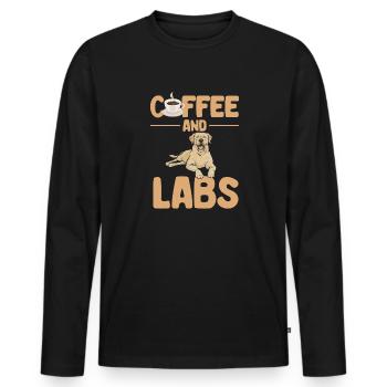 Labrador Retriever jaune - T-shirt manches longues Premium bio Homme - noir - Devant - Nico (187cm)