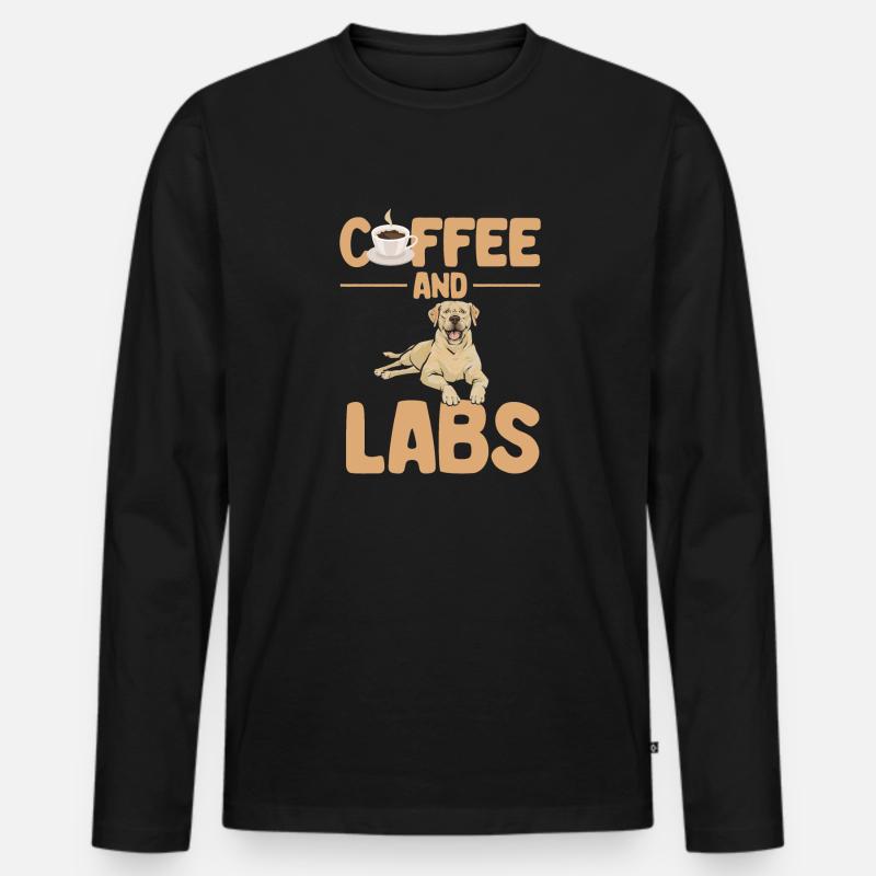 Gelber Labrador Retriever - Männer Premium Bio Langarmshirt - Schwarz