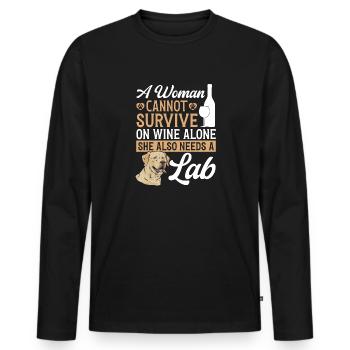 Labrador Retriever jaune - T-shirt manches longues Premium bio Homme - noir - Devant - Nico (187cm)