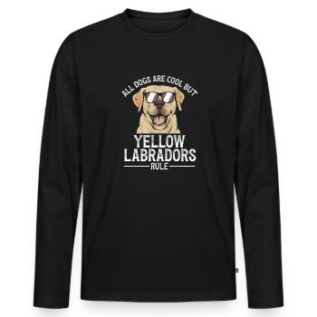 Labrador Retriever jaune - T-shirt manches longues Premium bio Homme - noir - Devant - Nico (187cm)