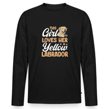 Labrador Retriever jaune - T-shirt manches longues Premium bio Homme - noir - Devant - Nico (187cm)