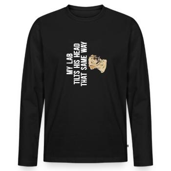 Labrador Retriever jaune - T-shirt manches longues Premium bio Homme - noir - Devant - Nico (187cm)