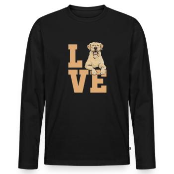 Labrador Retriever jaune - T-shirt manches longues Premium bio Homme - noir - Devant - Nico (187cm)