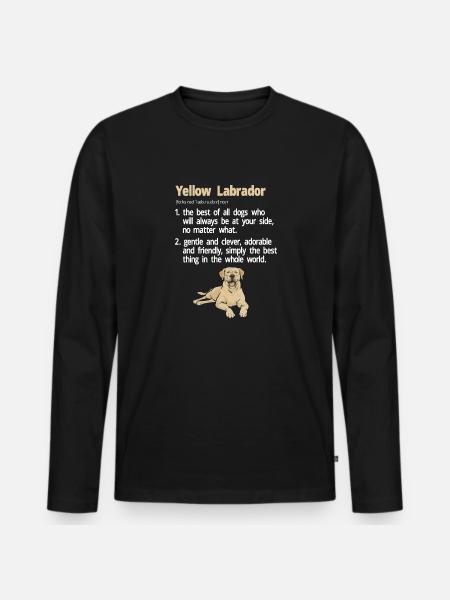 Yellow Labrador Retriever - Men's Premium Organic Long Sleeve Shirt - black