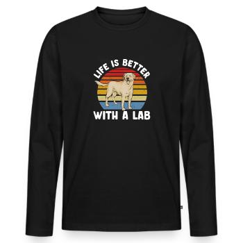 Labrador Retriever jaune - T-shirt manches longues Premium bio Homme - noir - Devant - Nico (187cm)