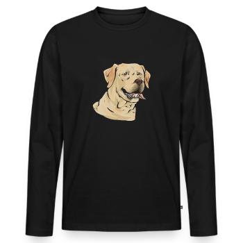 Labrador Retriever jaune - T-shirt manches longues Premium bio Homme - noir - Devant - Nico (187cm)