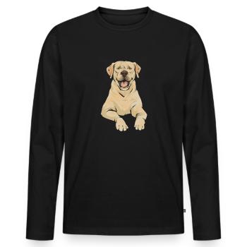 Labrador Retriever jaune - T-shirt manches longues Premium bio Homme - noir - Devant - Nico (187cm)