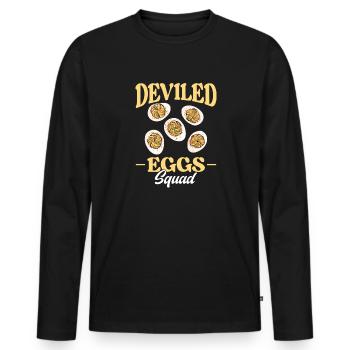 Stuffed Eggs Deviled Eggs - Men's Premium Organic Long Sleeve Shirt - black - Front - Nico (187cm)