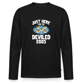 Stuffed Eggs Deviled Eggs - Men's Premium Organic Long Sleeve Shirt - black - Front - Nico (187cm)