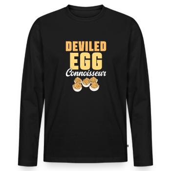 Stuffed Eggs Deviled Eggs - Men's Premium Organic Long Sleeve Shirt - black - Front - Nico (187cm)