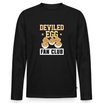 Stuffed Eggs Deviled Eggs - Men's Premium Organic Long Sleeve Shirt - black - Front - Nico (187cm)