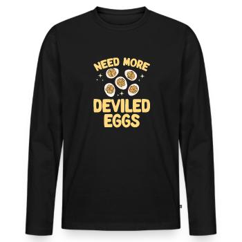 Stuffed Eggs Deviled Eggs - Men's Premium Organic Long Sleeve Shirt - black - Front - Nico (187cm)