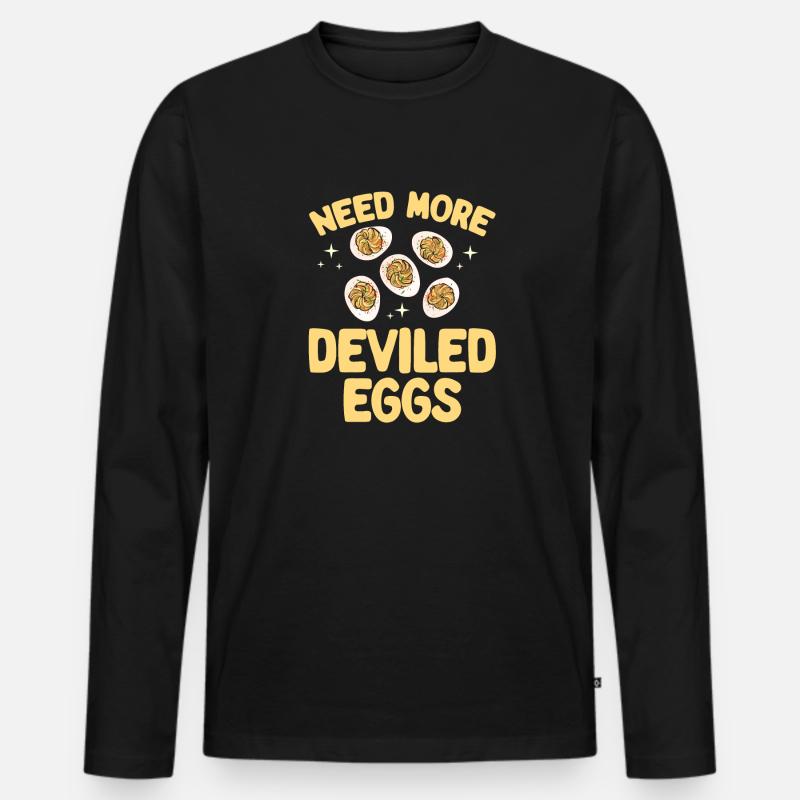Stuffed Eggs Deviled Eggs - Men's Premium Organic Long Sleeve Shirt - black