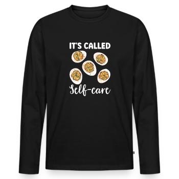 Stuffed Eggs Deviled Eggs - Men's Premium Organic Long Sleeve Shirt - black - Front - Nico (187cm)