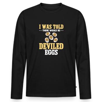 Stuffed Eggs Deviled Eggs - Men's Premium Organic Long Sleeve Shirt - black - Front - Nico (187cm)