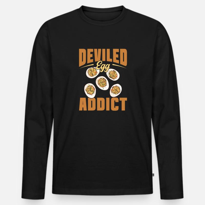 Stuffed Eggs Deviled Eggs - Men's Premium Organic Long Sleeve Shirt - black
