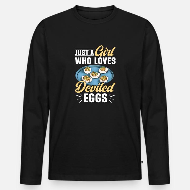 Stuffed Eggs Deviled Eggs - Men's Premium Organic Long Sleeve Shirt - black
