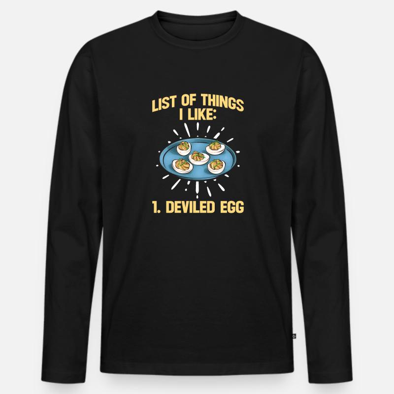 Stuffed Eggs Deviled Eggs - Men's Premium Organic Long Sleeve Shirt - black