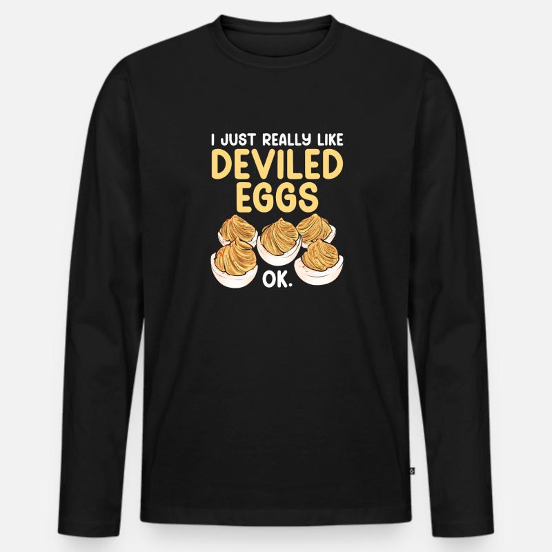 Stuffed Eggs Deviled Eggs - Men's Premium Organic Long Sleeve Shirt - black
