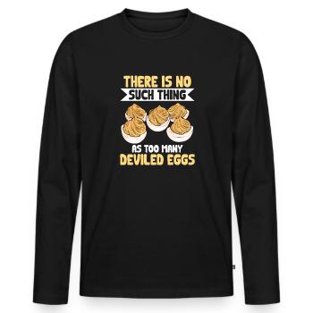 Stuffed Eggs Deviled Eggs - Men's Premium Organic Long Sleeve Shirt - black - Front - Nico (187cm)