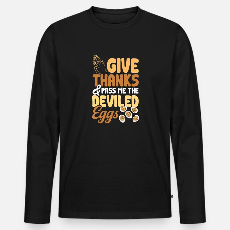 Stuffed Eggs Deviled Eggs - Men's Premium Organic Long Sleeve Shirt - black