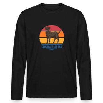 Schoko Brauner Labrador Retriever Hund - Männer Premium Bio Langarmshirt - Schwarz - Vorne - Nico (187cm)
