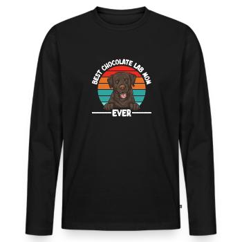 Schoko Brauner Labrador Retriever Hund - Männer Premium Bio Langarmshirt - Schwarz - Vorne - Nico (187cm)