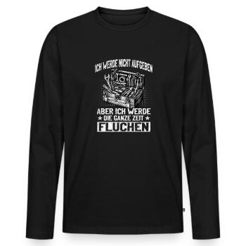Artisan N’abandonnez jamais, jurez de manière créative ! - T-shirt manches longues Premium bio Homme - noir - Devant - Nico (187cm)