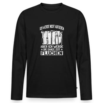 Artisan N’abandonnez jamais, jurez de manière créative ! - T-shirt manches longues Premium bio Homme - noir - Devant - Nico (187cm)