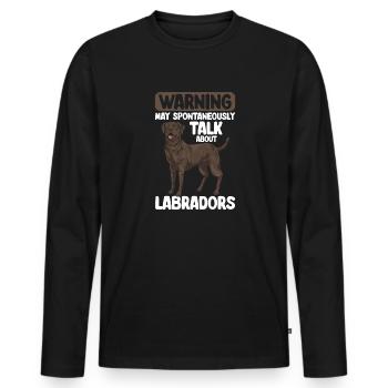 Chien Labrador Retriever Brun Chocolat - T-shirt manches longues Premium bio Homme - noir - Devant - Nico (187cm)