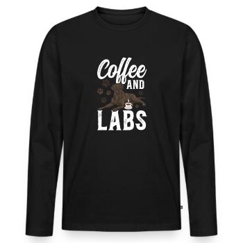 Schoko Brauner Labrador Retriever Hund - Männer Premium Bio Langarmshirt - Schwarz - Vorne - Nico (187cm)